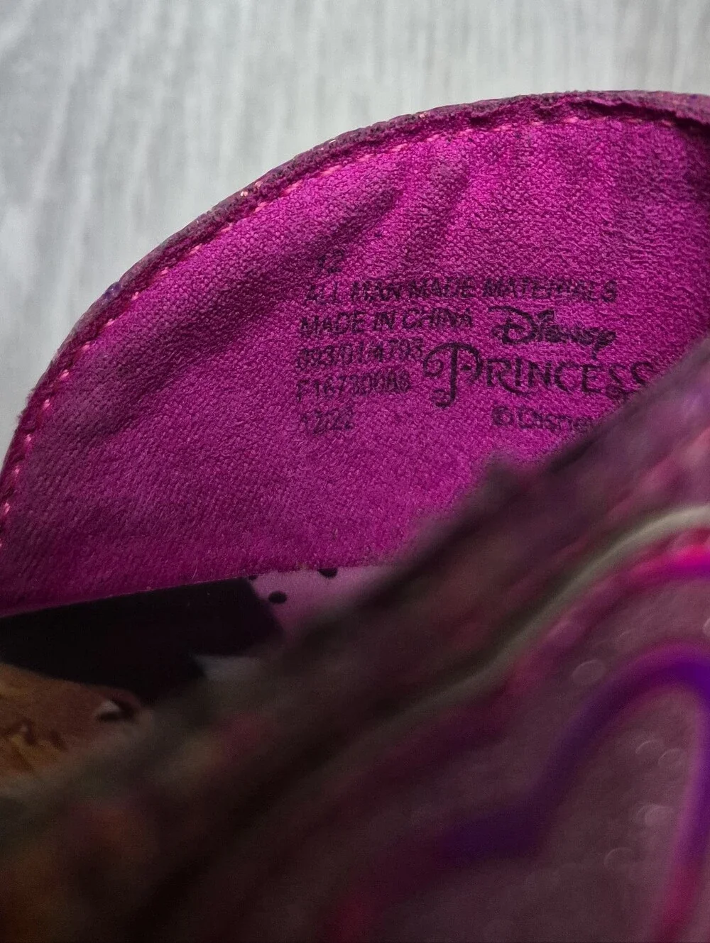 Disney Princess Glitter Shimmery Pink High Heel Shoes Girls Sz 12